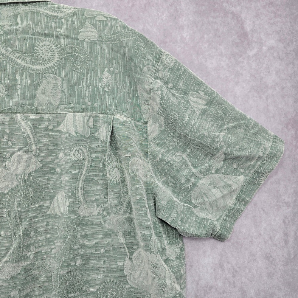 Bermuda Bay Green Tropical Surf Island Vintage Cotton Relax Hawaiian Shirt XXL - Picture 10 of 13